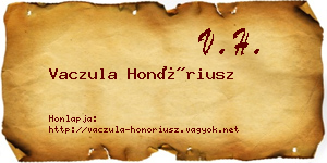 Vaczula Honóriusz névjegykártya